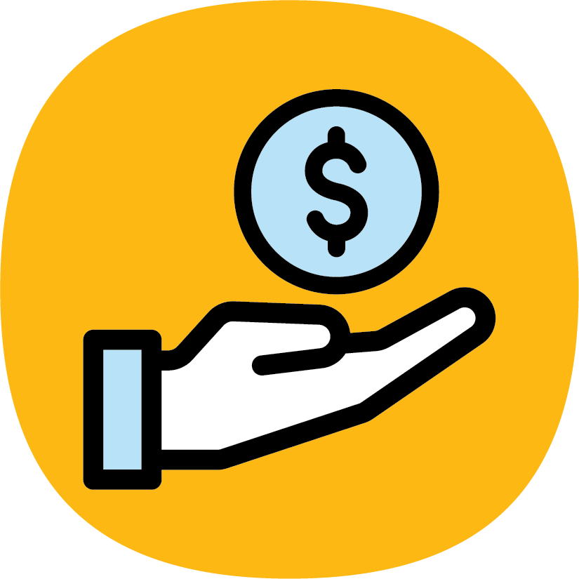 Icon of a coin in hand.